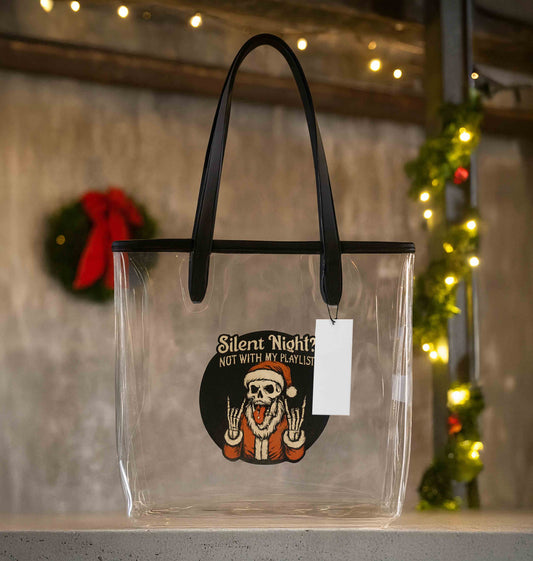 Silent Night? Not with my Playlist Clear tote bag